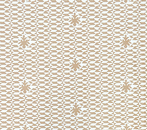 Quadrille Fabric: Carlo II - Custom Pumice on White 100% Sateen