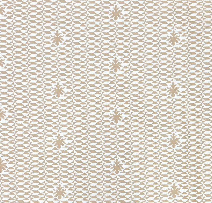 Quadrille Fabric: Carlo II - Custom Pumice on White 100% Sateen