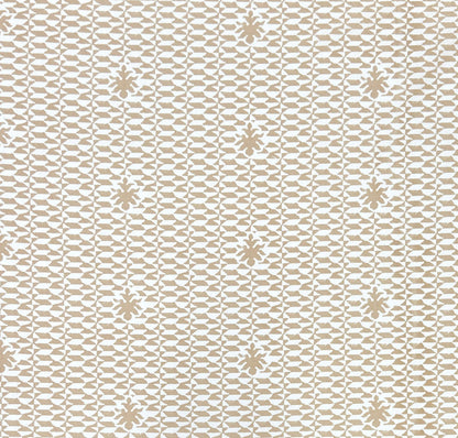 Quadrille Fabric: Carlo II - Custom Pumice on White 100% Sateen