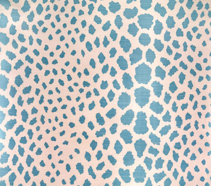 Quadrille Fabric: Cheetah - Custom New Blue on Tinted Belgian Linen / Cotton