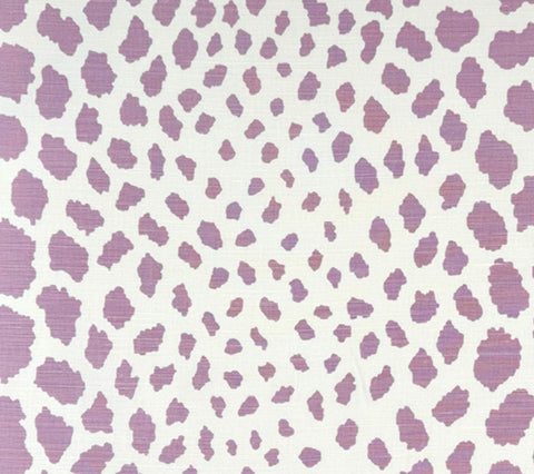 Quadrille Fabric: Cheetah - Lavender on White Belgian Linen / Cotton