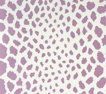 Quadrille Fabric: Cheetah - Lavender on White Belgian Linen / Cotton