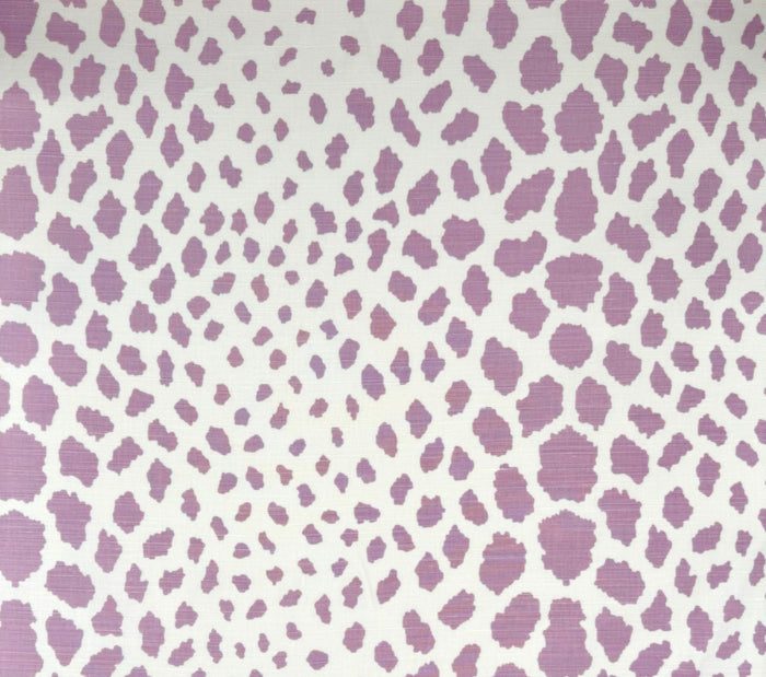 Quadrille Fabric: Cheetah - Lavender on White Belgian Linen / Cotton