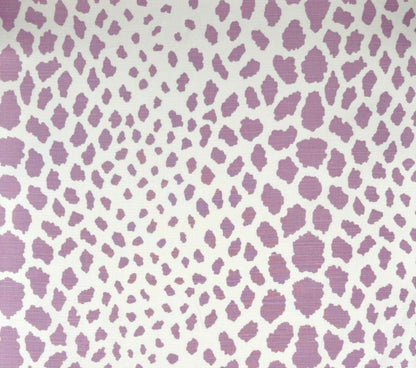 Quadrille Fabric: Cheetah - Lavender on White Belgian Linen / Cotton