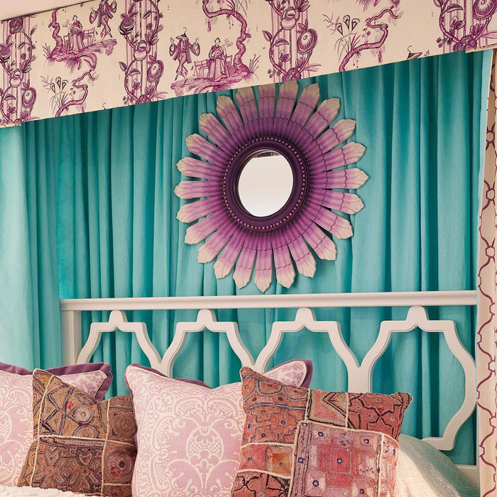 Quadrille Fabric: Danse Chinois - Custom Dark Turquoise / Light Turquoise on Tinted Belgian Linen / Cotton