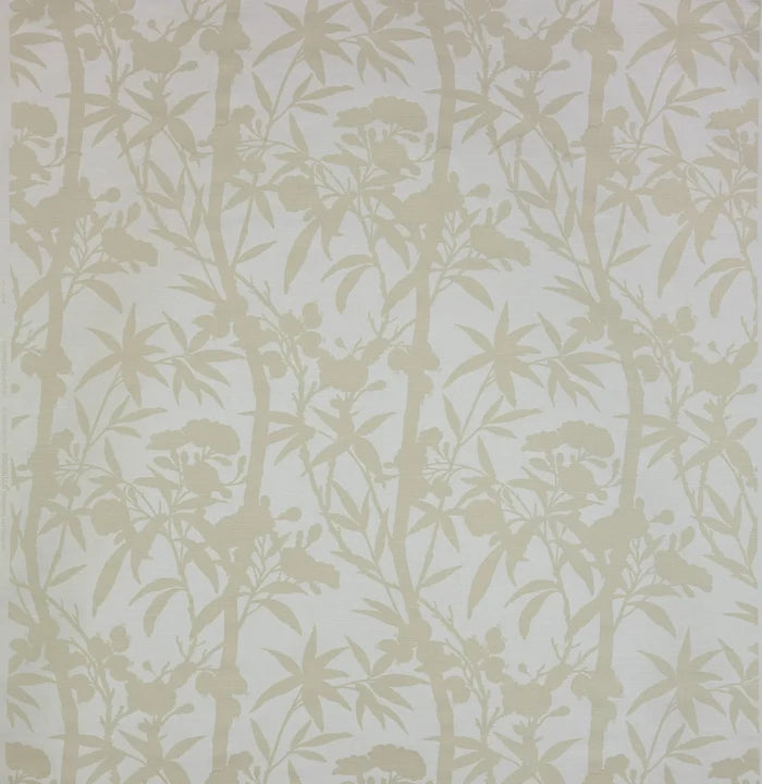 Quadrille Fabric: Enchanted Bamboo One Color - Custom Grey on White 100% Linen