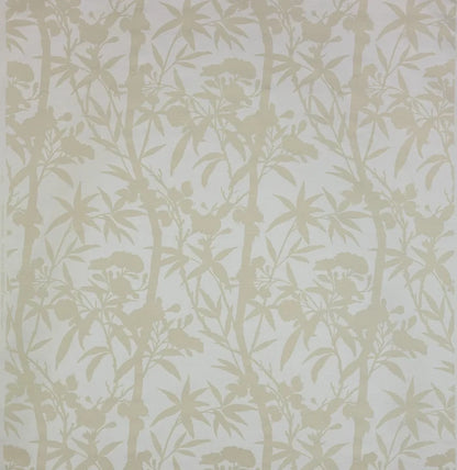 Quadrille Fabric: Enchanted Bamboo One Color - Custom Grey on White 100% Linen
