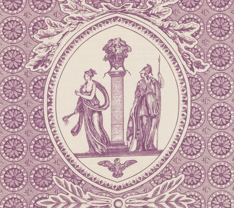 Quadrille Fabric: Excelsior - Custom Purple on Tinted 100% Linen