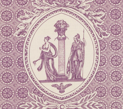 Quadrille Fabric: Excelsior - Custom Purple on Tinted 100% Linen