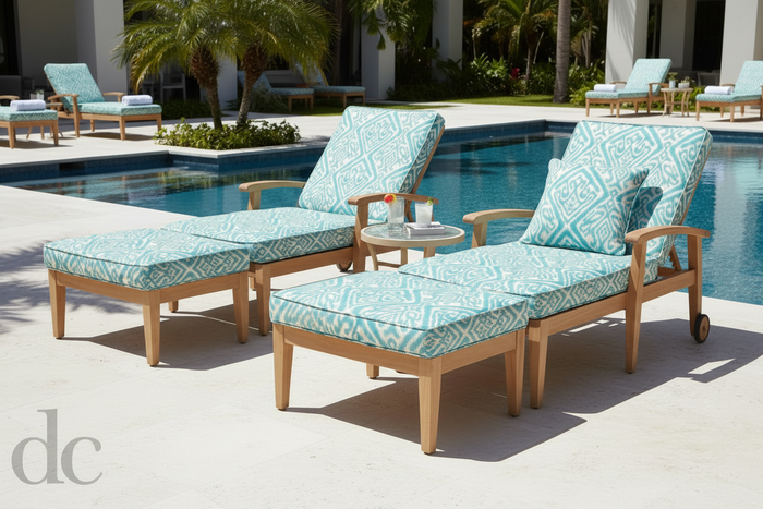 Quadrille Fabric: Ishim Ikat Reverse - Custom Turquoise on White 100% Linen