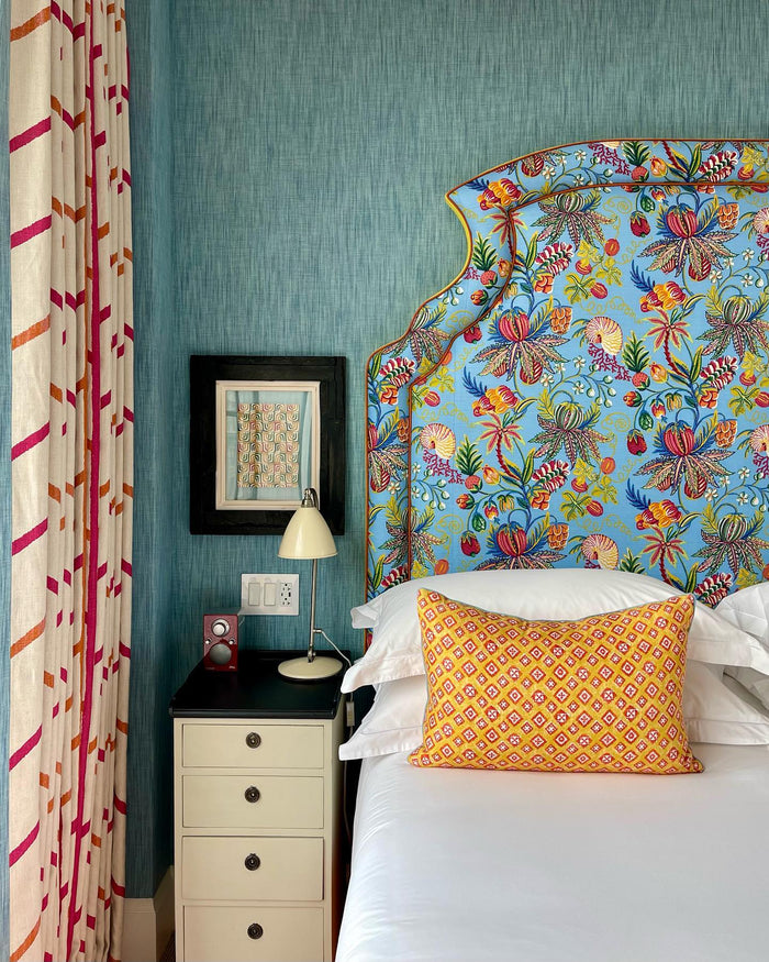 Quadrille Fabric: Jacaranda - Custom Multi Color on Cream Linen / Cotton