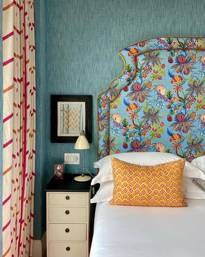 Quadrille Fabric: Jacaranda - Custom Multi Color on Cream Linen / Cotton
