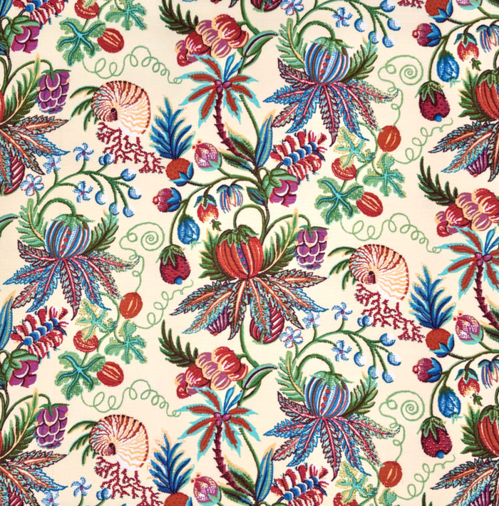 Quadrille Fabric: Jacaranda - Custom Multi Color on Cream Linen / Cotton
