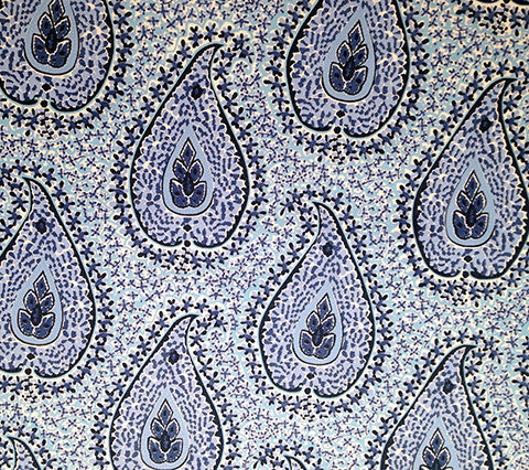 Quadrille Fabric: Katmandu II - Custom Sky / Cream / Navy / Royal on Suncloth