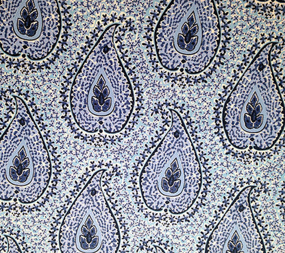 Quadrille Fabric: Katmandu II - Custom Sky / Cream / Navy / Royal on Suncloth