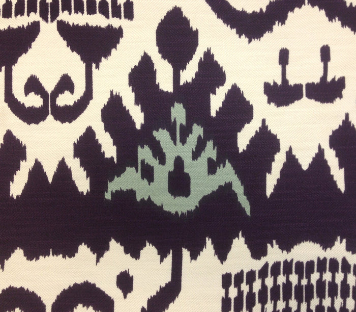Quadrille Fabric: Kazak - Custom Purple / Water Blue on Westover