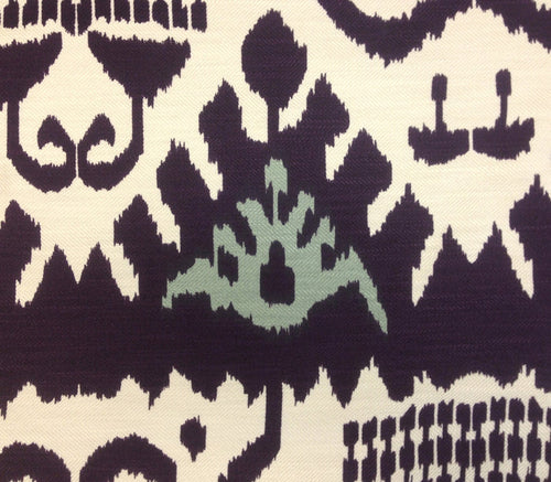 Quadrille Fabric: Kazak - Custom Purple / Water Blue on Westover