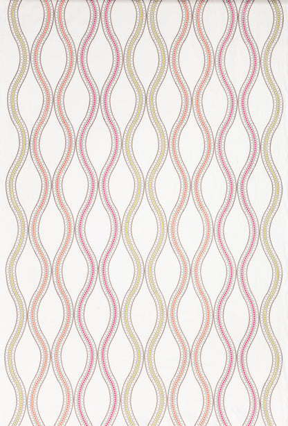 Quadrille Fabric: Le Cirque Embroidery - Custom Orange / Magenta / Green on White 100% Cotton