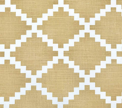 Quadrille Fabric : Lulu DK Chant Reverse II - Custom Light Camel on Light-Tint Belgian Linen / Cotton