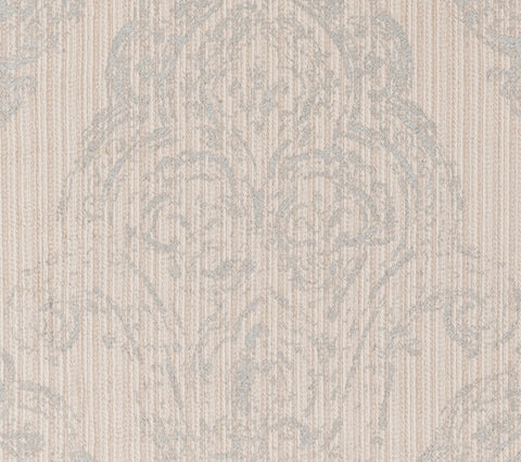 Quadrille Fabric: Macedonia Damask - Custom Silver on Velvet from Italy