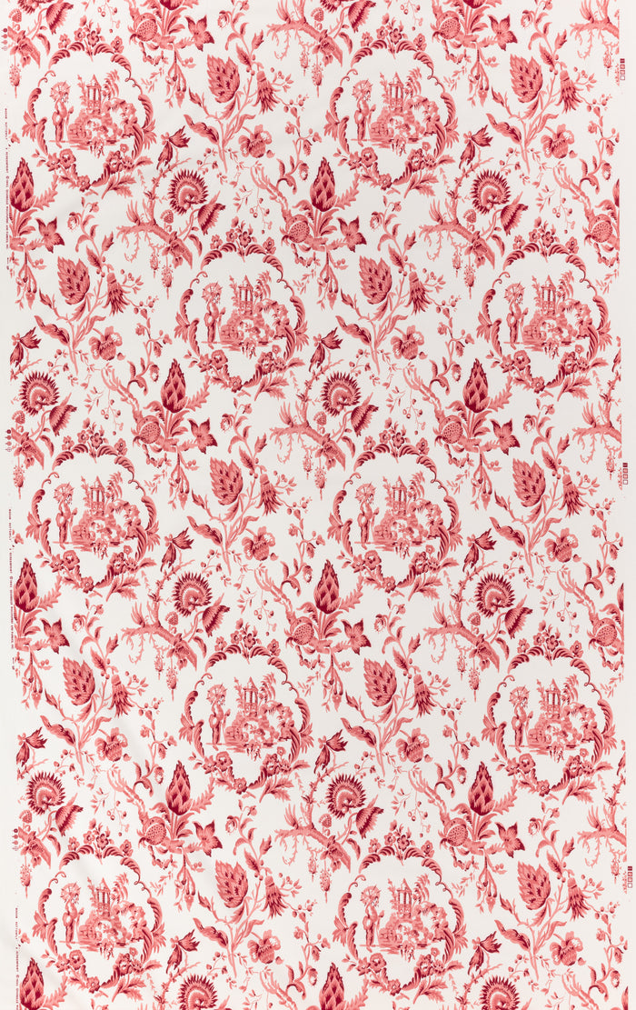 Quadrille Fabric: Madame Butterfly - Custom Eggplant on White Linen / Cotton