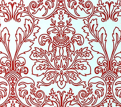 Quadrille Fabric: Monty Outline - Custom Red on Optic White Belgian Linen / Cotton