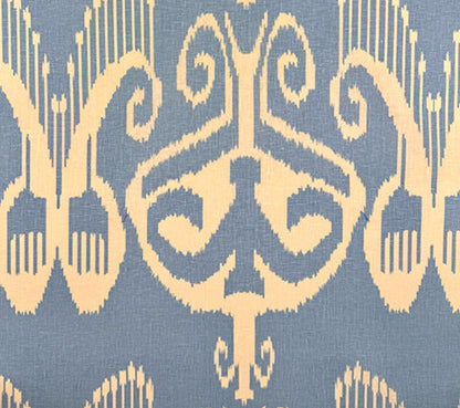 Quadrille Fabric: Nomad - Custom Sky Blue on Tinted 100% Linen