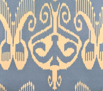 Quadrille Fabric: Nomad - Custom Sky Blue on Tinted 100% Linen