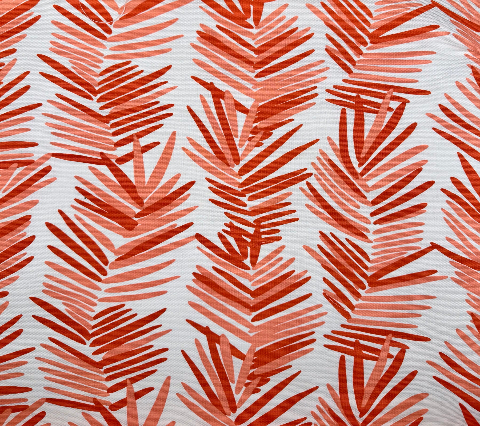 Quadrille Fabric: Riviera - Multi Corals on White Belgian Linen / Cotton