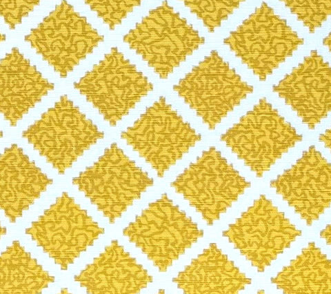 Quadrille Fabric: Shanghai - Custom Sunflower on White Belgian Linen / Cotton