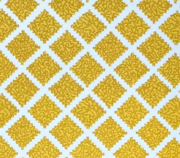 Quadrille Fabric: Shanghai - Custom Sunflower on White Belgian Linen / Cotton