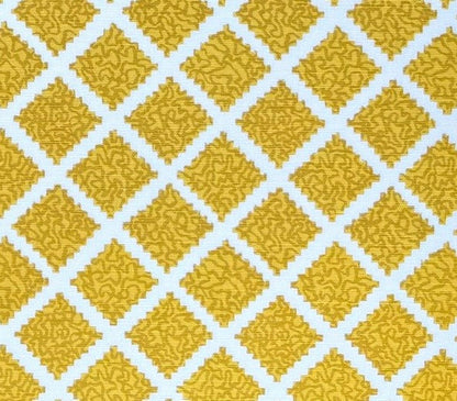 Quadrille Fabric: Shanghai - Custom Sunflower on White Belgian Linen / Cotton