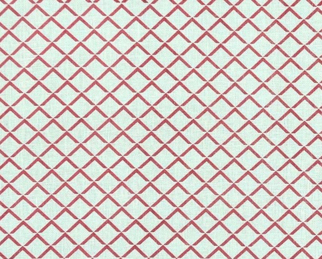 Quadrille Fabric: Terrace - Custom Watermelon on White 100% Linen
