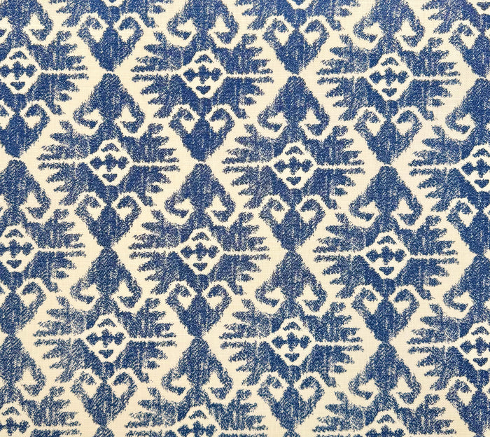 Quadrille Fabric: Tucson - Custom Navy on Tinted Belgian Linen / Cotton