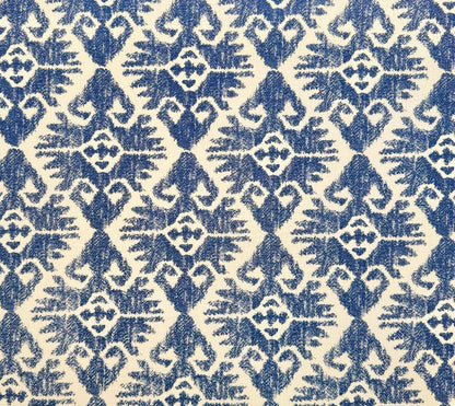 Quadrille Fabric: Tucson - Custom Navy on Tinted Belgian Linen / Cotton