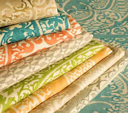 Quadrille Fabric: Veneto - Custom Apple on White Taj 100% Linen