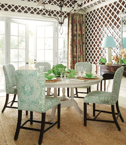 Quadrille Fabric: Veneto - Custom Apple on White Taj 100% Linen