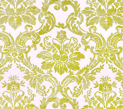 Quadrille Fabric: Victoria - Custom Green on Tinted 100% Linen