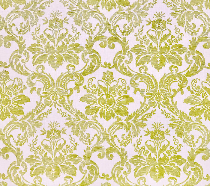 Quadrille Fabric: Victoria - Custom Green on Tinted 100% Linen