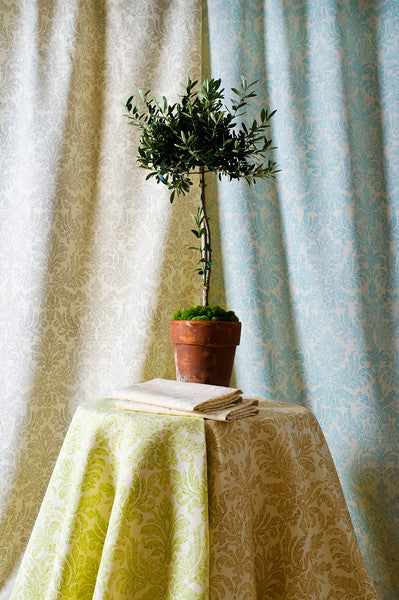 Quadrille Fabric: Victoria - Custom Rose on Tinted 100% Linen