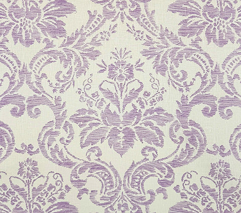 Quadrille Fabric: Victoria - Custom Soft Lavender on Tinted 100% Linen