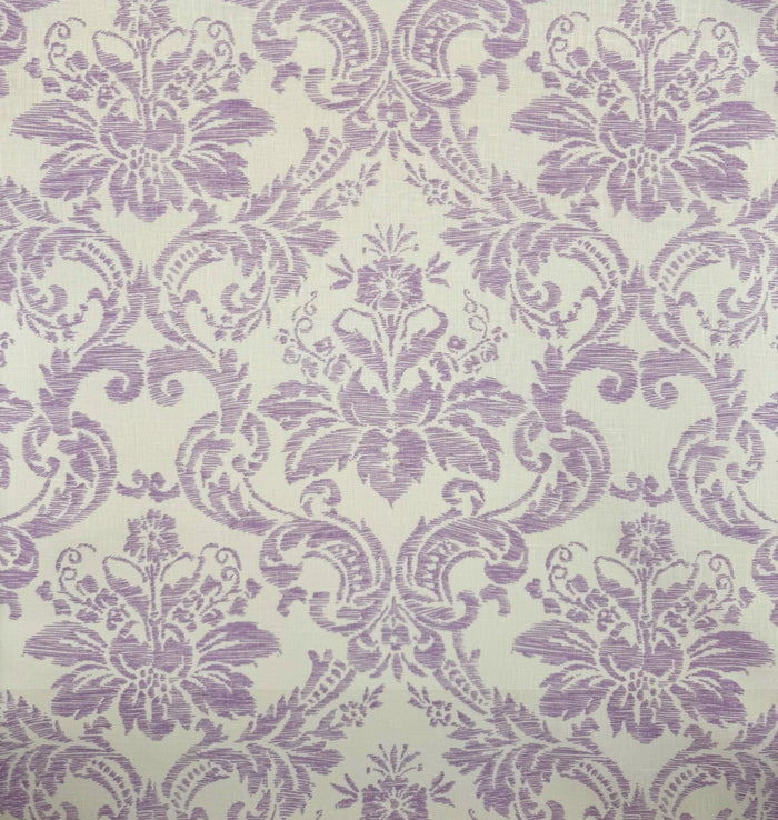 Quadrille Fabric: Victoria - Custom Soft Lavender on Tinted 100% Linen