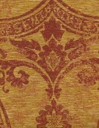 Quadrille Woven Fabric: Bergerac - Ecru on Terracotta