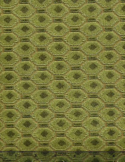 Quadrille Woven Fabric: La Coupole - Vieux Vert