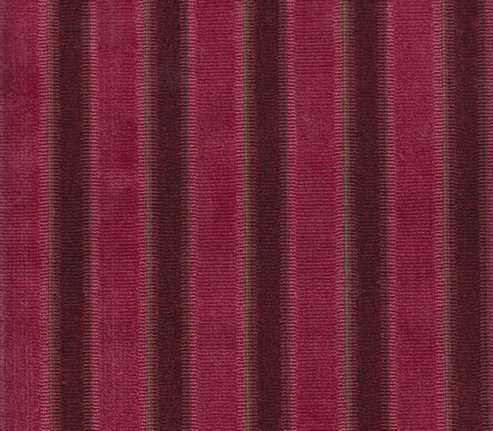 Quadrille Woven Fabric: La Coupole Stripe - Bourgogne; 100% Viscose, Imported from Italy