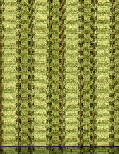 Quadrille Woven Fabric: La Coupole Stripe - Vieux Vert