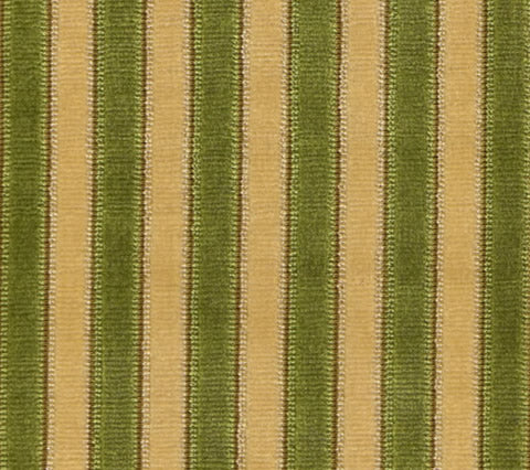 Quadrille Woven Fabric: Wallis Stripe - Vert / Creme