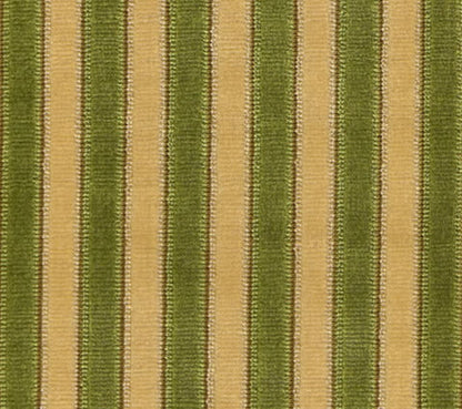 Quadrille Woven Fabric: Wallis Stripe - Vert / Creme