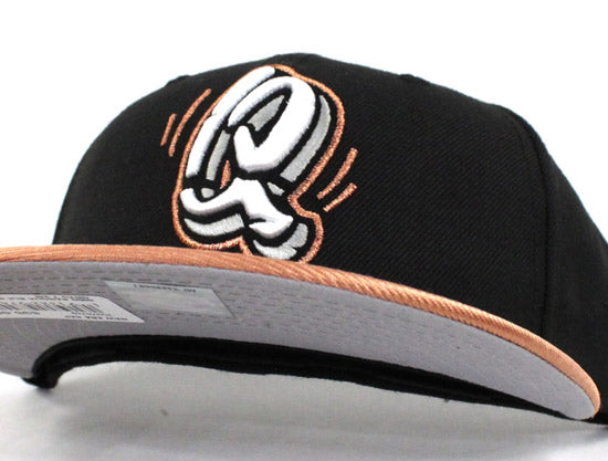 Rancho Cucamonga Quakes 59Fifty New Era Fitted Hats (Air Foamposite Metallic Copper Gray Under Brim)