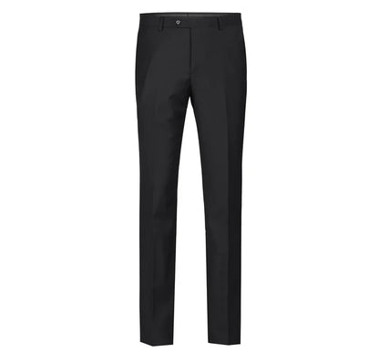 Raphael Classic Fit Solid Black Flat Front Wool Dress Pants - The Suit Depot